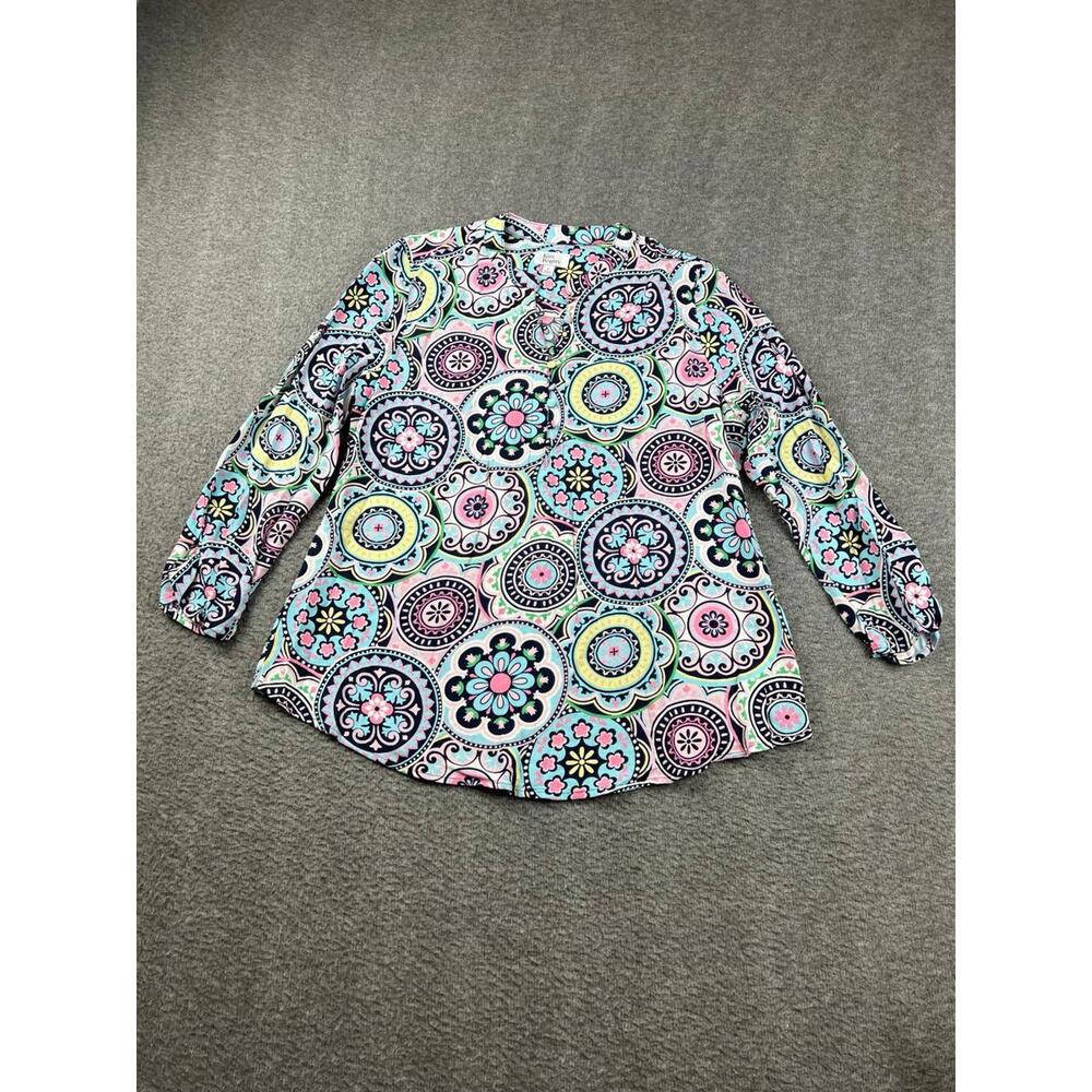 Kim Rogers Women's Rayon Blouse with Colorful Circular Pattern Size‎ Small